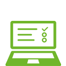 Online-Test Icon: Abbildung eines Laptops