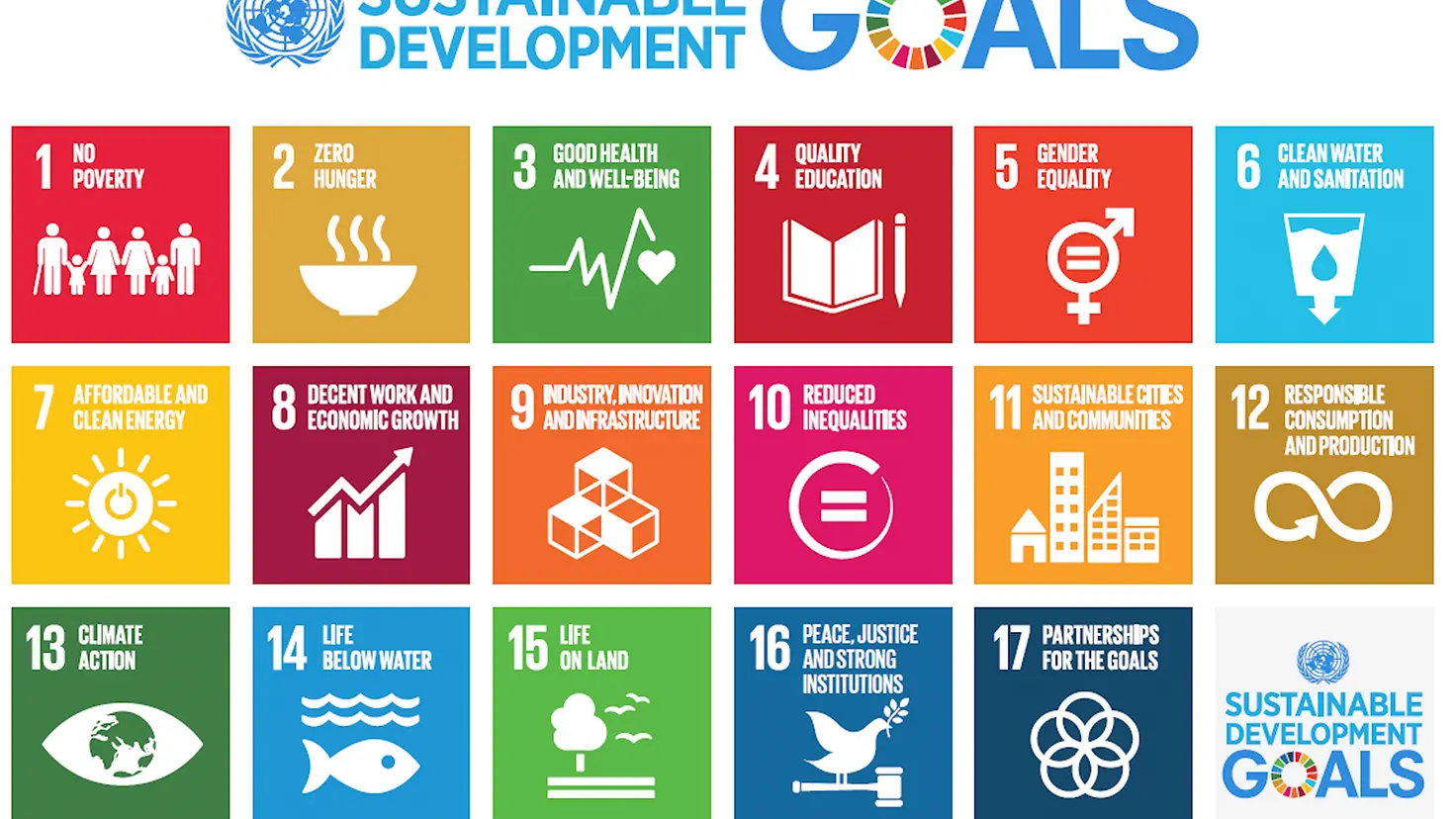 Abbildung der Ziele für nachhaltige Entwicklung der UN