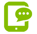 Icon Live-Chat: Smartphone mit Sprechblase