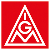 Das rot-weiße Logo der IG Metall, der Industriegewerkschaft Metall