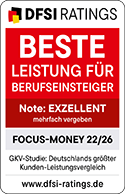 Leistungen für Berufseinsteiger: exzellent