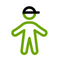 Icon Figur mit Basecap für Jugendvorsorge