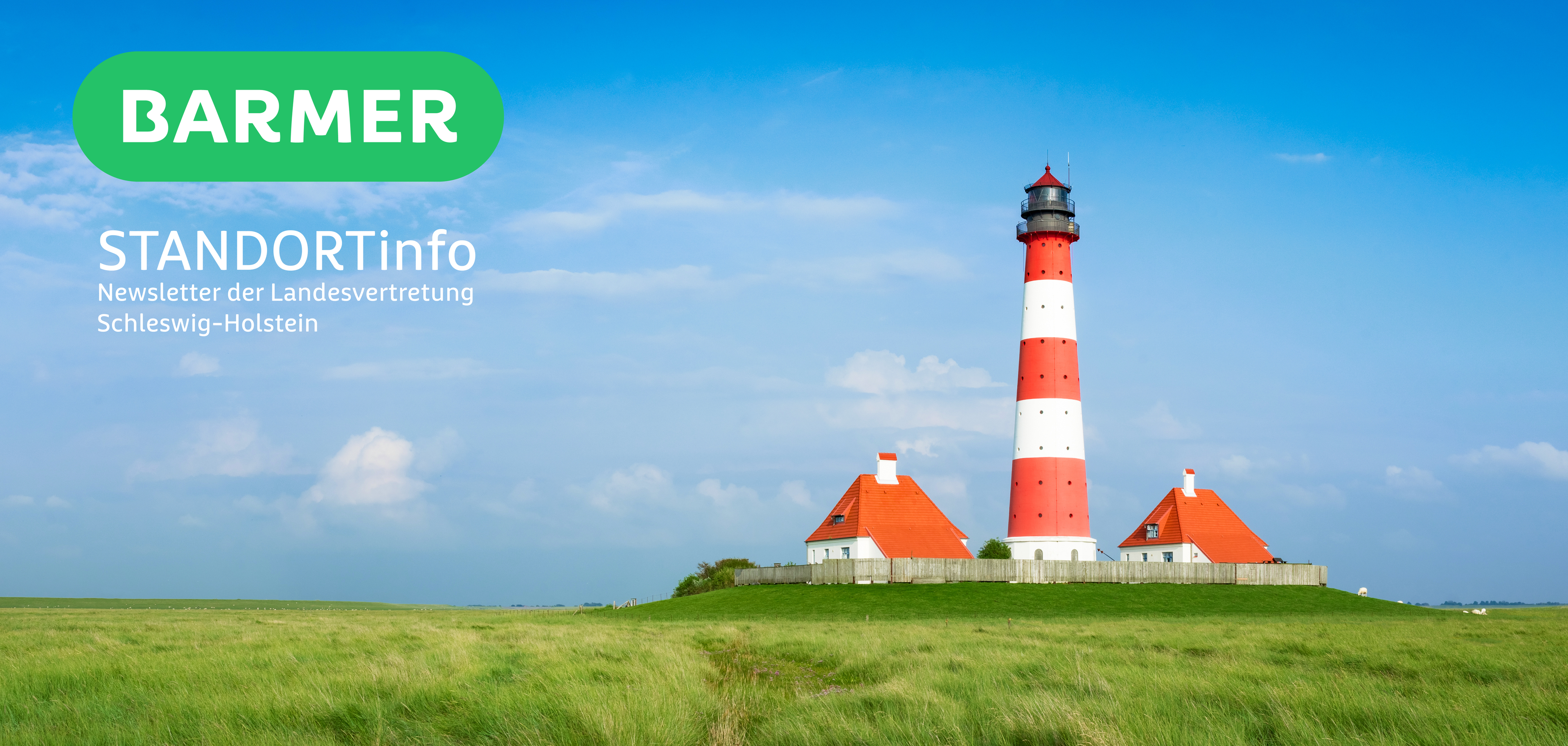 Schleswig-Holstein, Nordfriesland - Blick auf den Leuchtturm von Westerhever