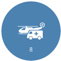 Das Icon zeigt einen Rettungswagen und einen Helikopter.