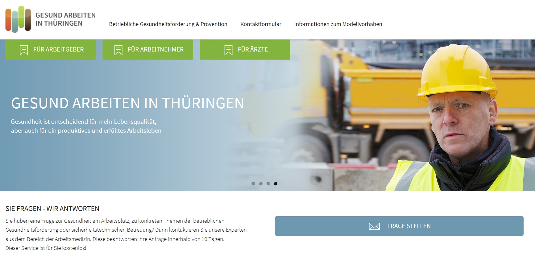 Screenshot DGAUM Gesund arbeiten in Thüringen