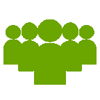 Illustration einer Gruppe von Menschen in grün