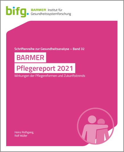Das Titelblatt des Barmer Pflegereports 2021