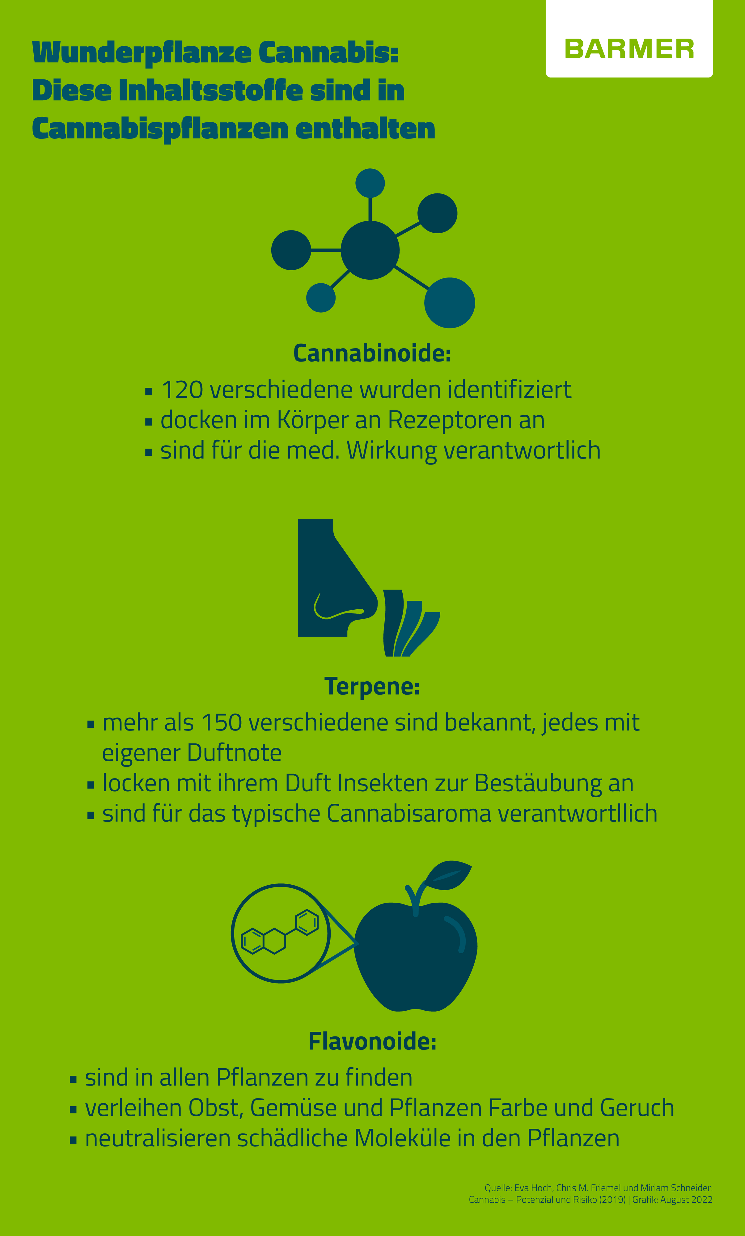 Cannabispflanzen haben verschiedene Inhaltsstoffe, die für Geruch, Geschmack und Wirkung verantwortlich sind.