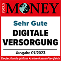 Focus-Money Testsiegel mit der Auszeichnung für digitale Versorgung