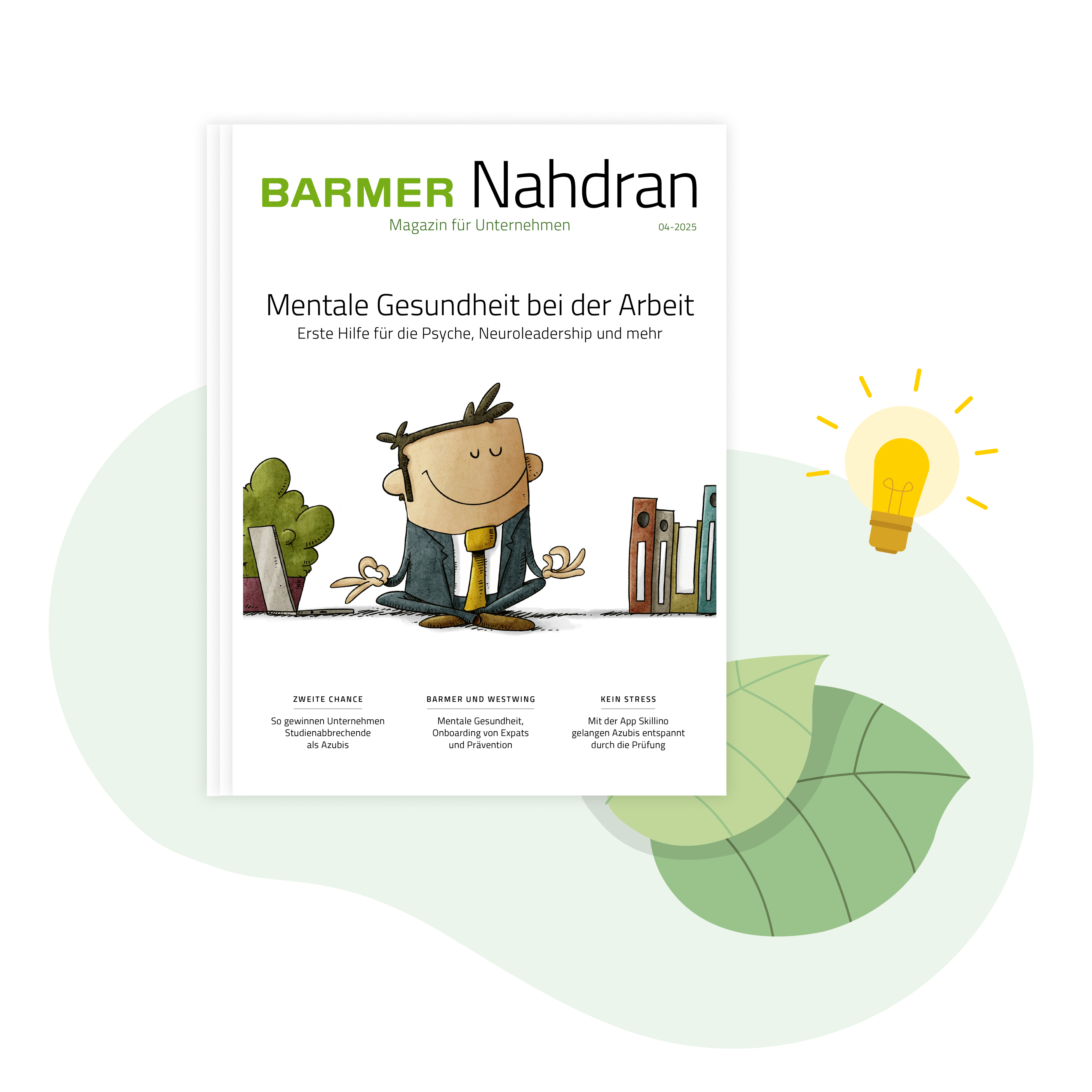 Aktuelle Ausgabe des BARMER Firmenmagazins Nahdran