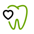 Icon Zahn mit Herz für Zahnvorsorge