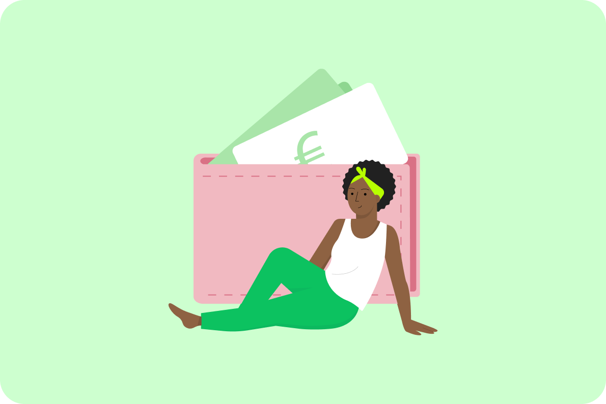 Illustration - Frau und Geldbörse