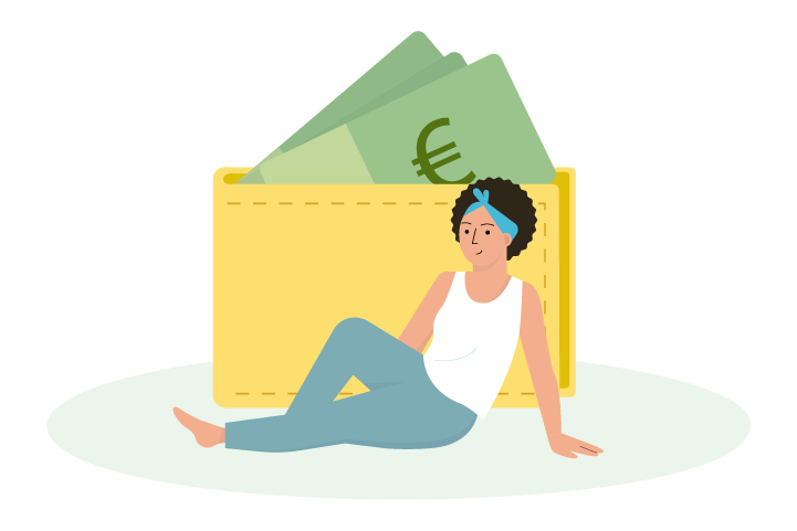 Illustration - Frau und Geldbörse