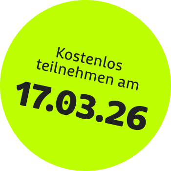 Badge Kostenlos teilnehmen am 17.03.26