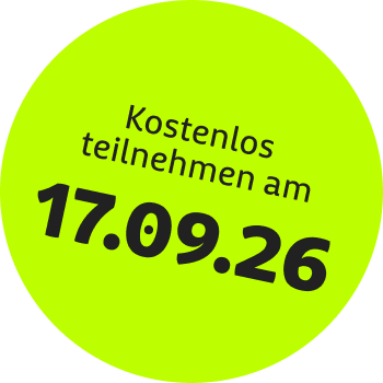 Badge Kostenlos teilnehmen am 17.09.26