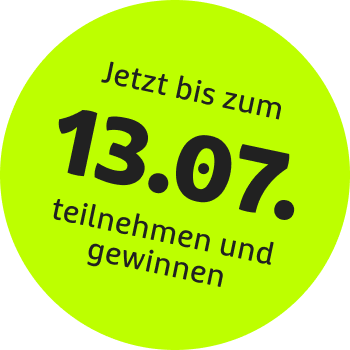 Jetzt bis zum 13.07. teilnehmen und gewinnen