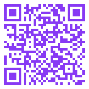 QR Code in lila auf weißem Grund