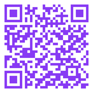 QR Code in lila auf weißem Grund
