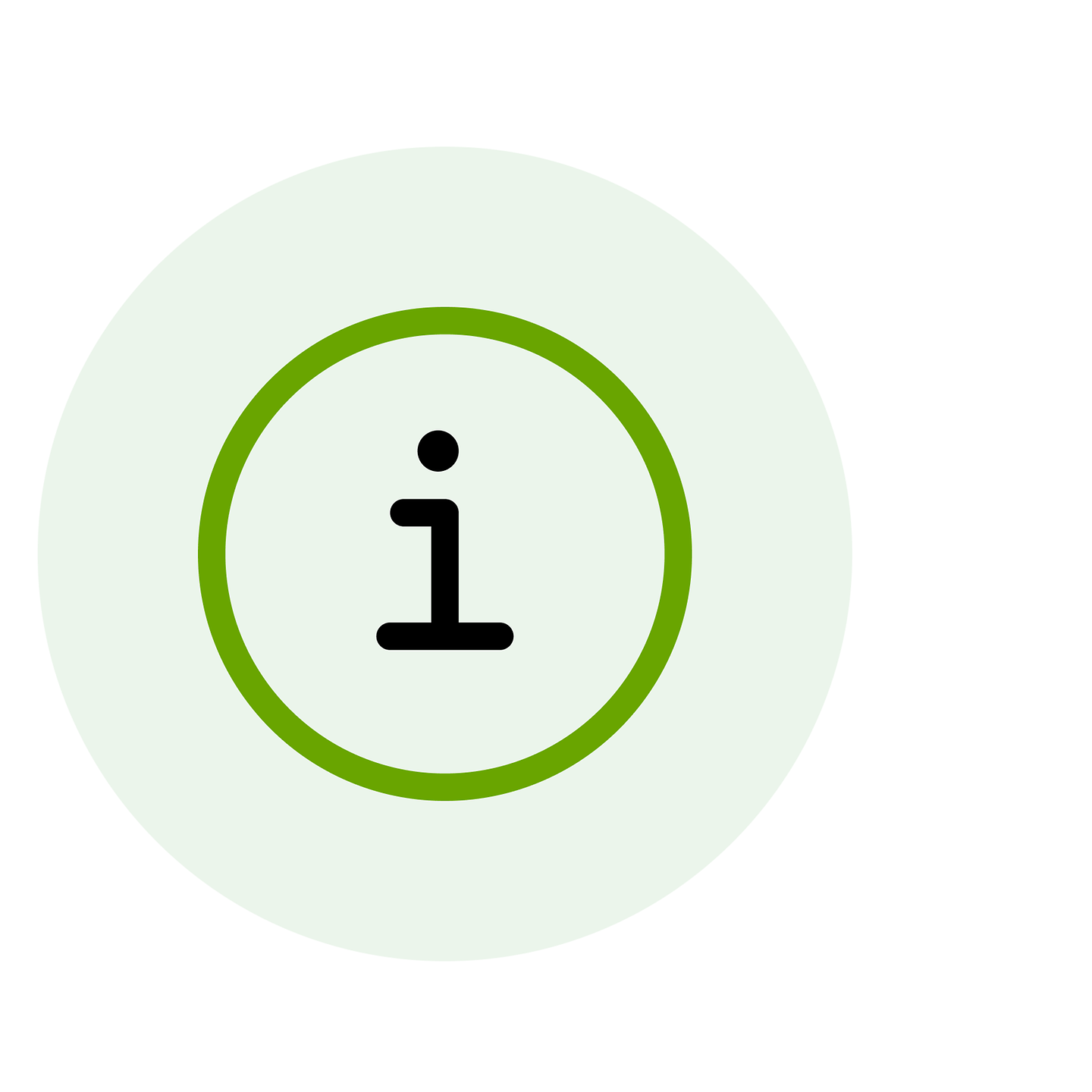 Ein illustriertes "i", das für Information steht. 