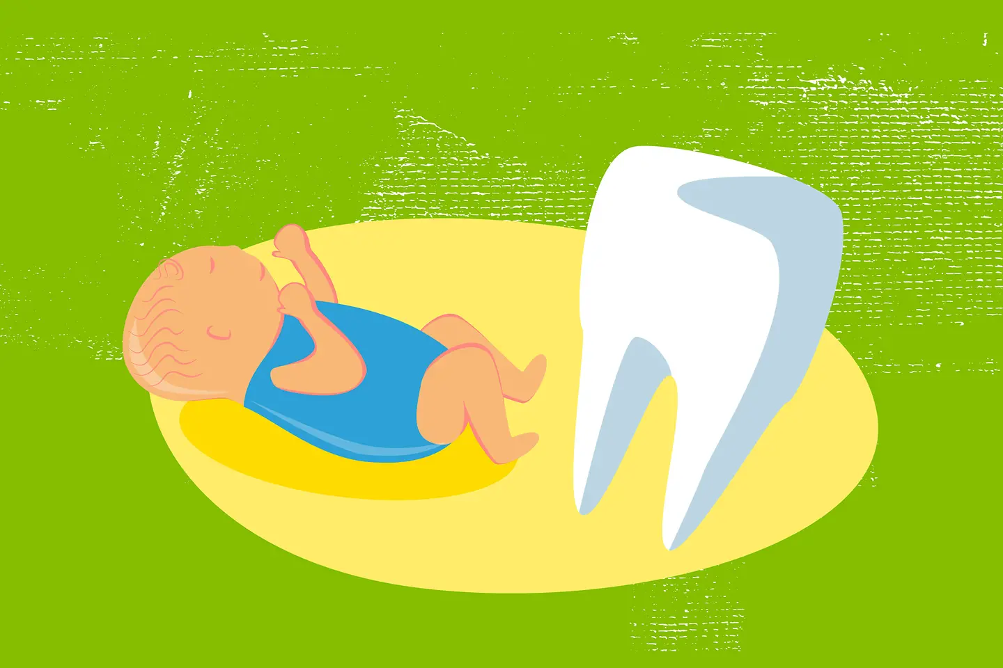 Illustration Baby und Zahn