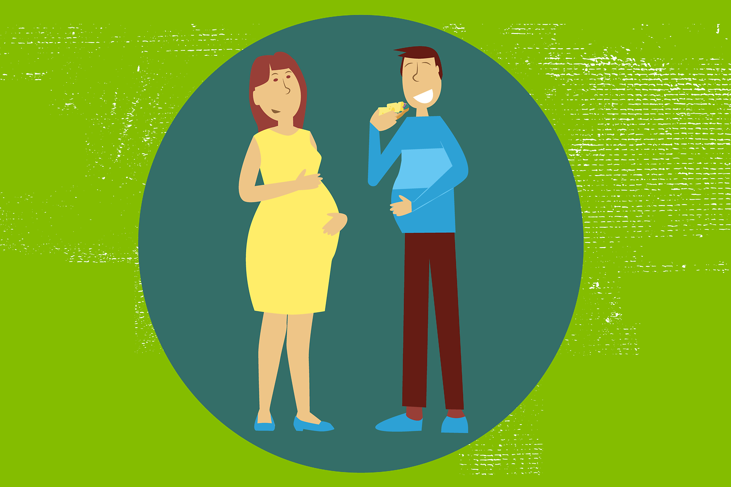 Illustration Werdender Papa nimmt zu