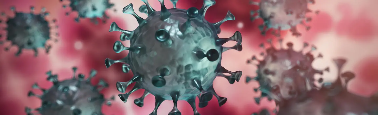 Bildliche Darstellung eines Corona Virus im Inneren des Körpers