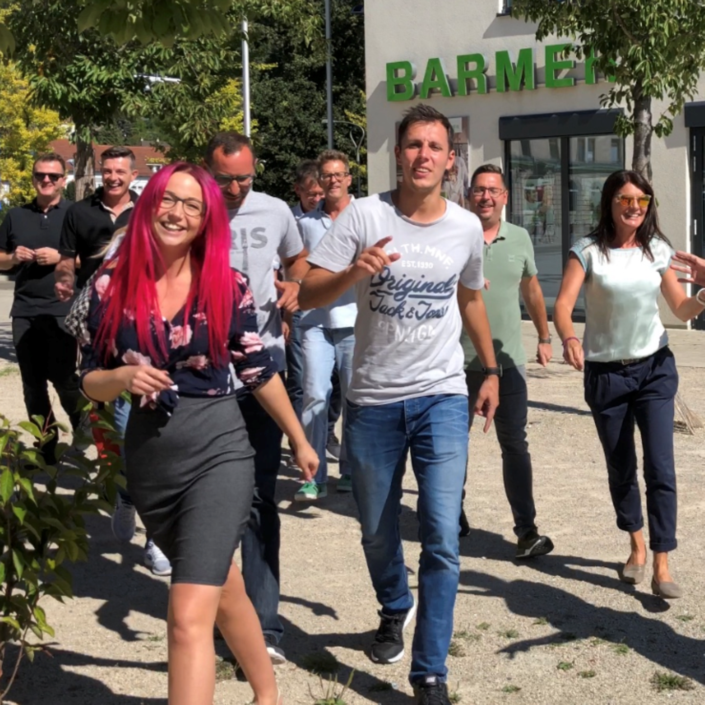 Mitarbeiter der Barmer beim Videodreh in Schwäbisch GMünd