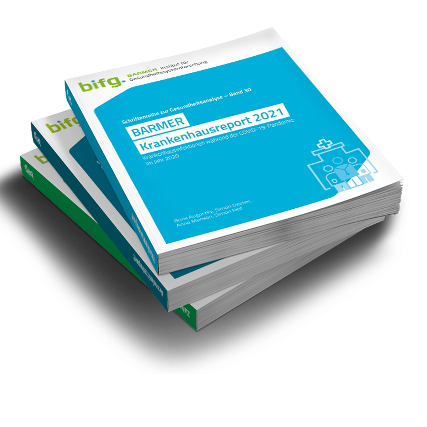 Das Bild zeigt einen Stapel Krankenhausreporte 2021