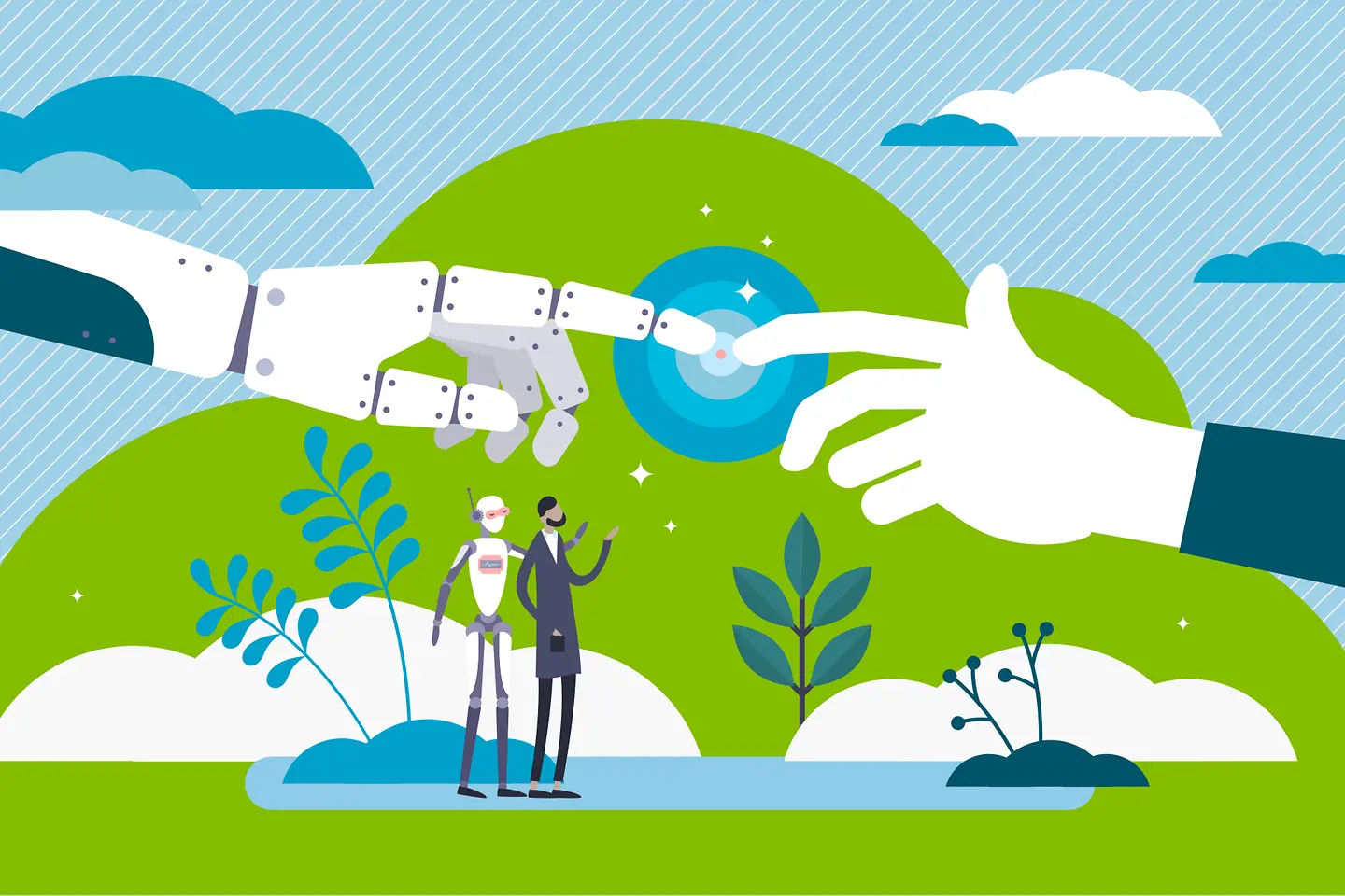 Dieses Bild zeigt einen Arzt, der ein Tablet benutzt.