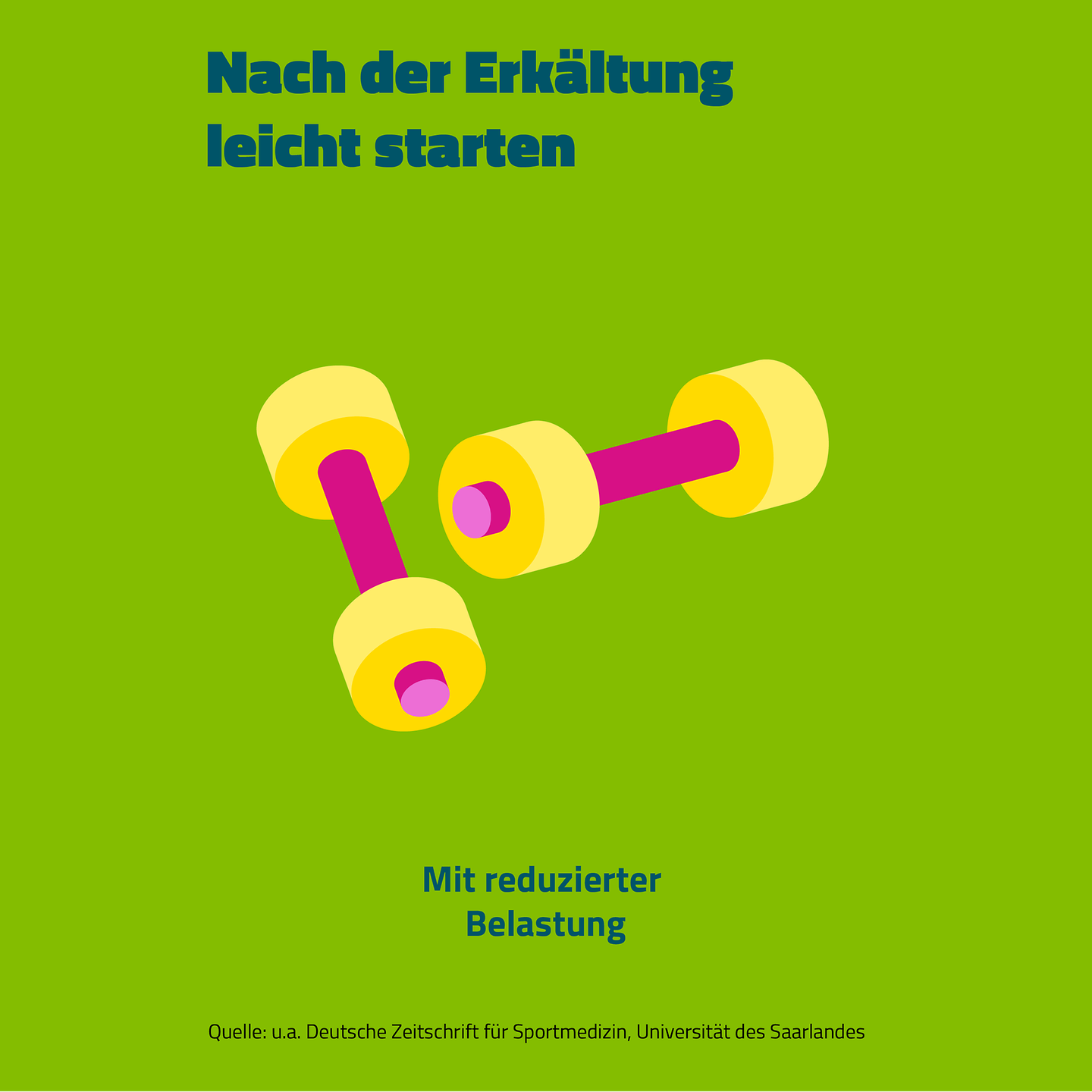 Nach einer Erkältung wieder mit dem Sport beginnen - mit reduzierter Belastung. 