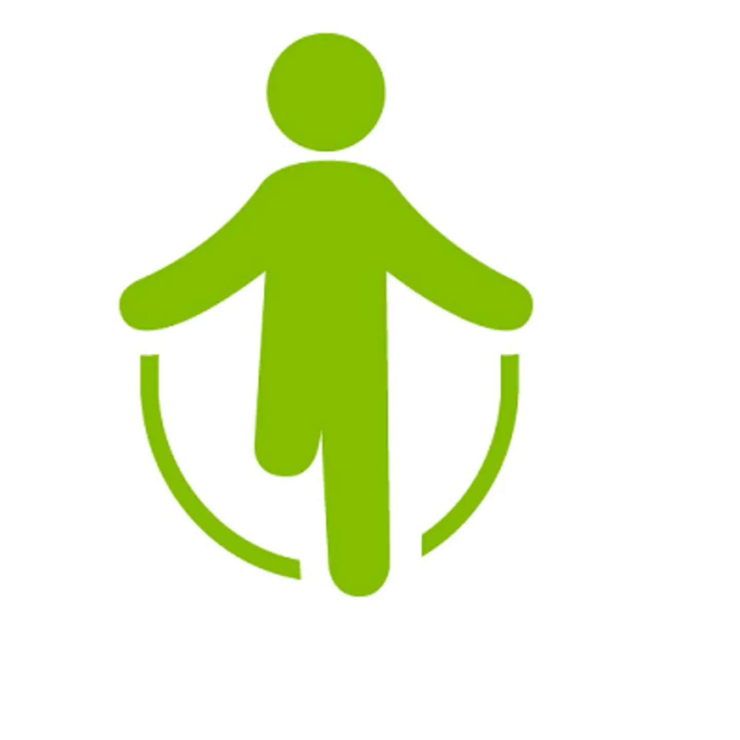 Ein Seilspringer ist als Piktogramm abgebildet.