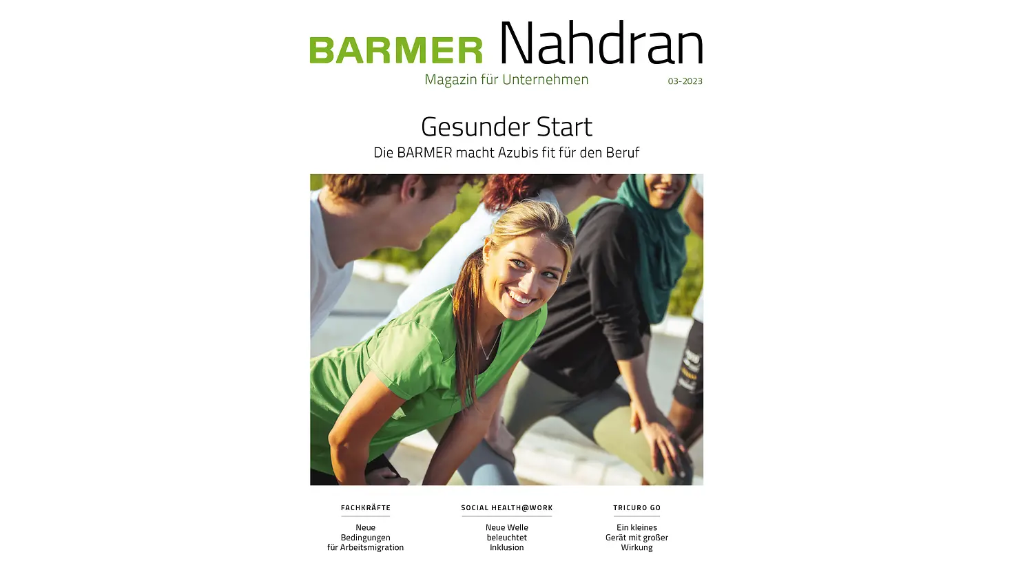 Deckblatt des Arbeitgebermagazins Nahdran