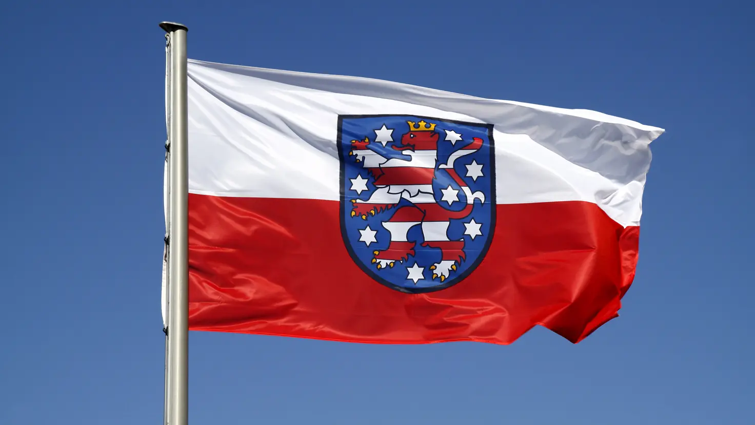 Thüringen Fahne mit Wappen