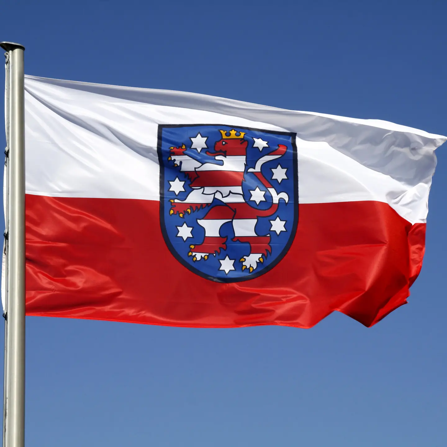 Thüringen Fahne mit Wappen