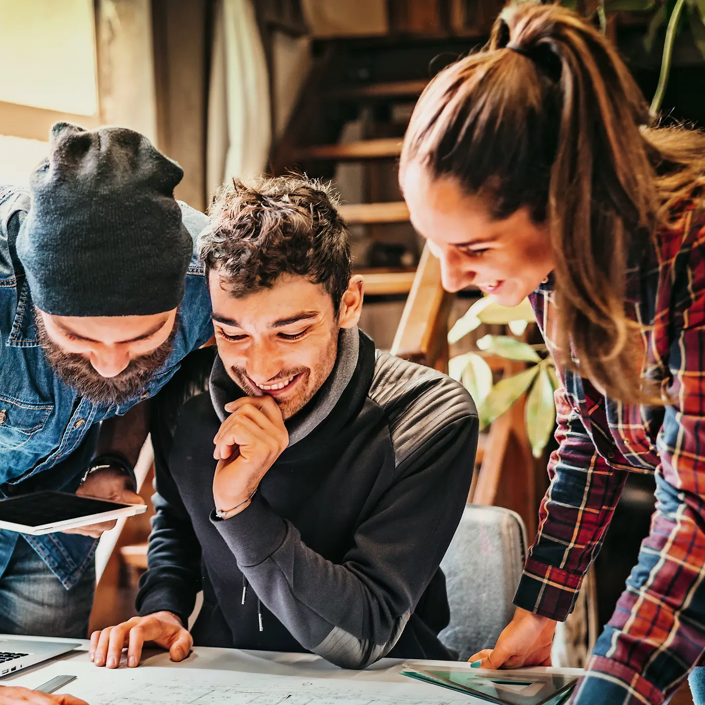 Young people work together