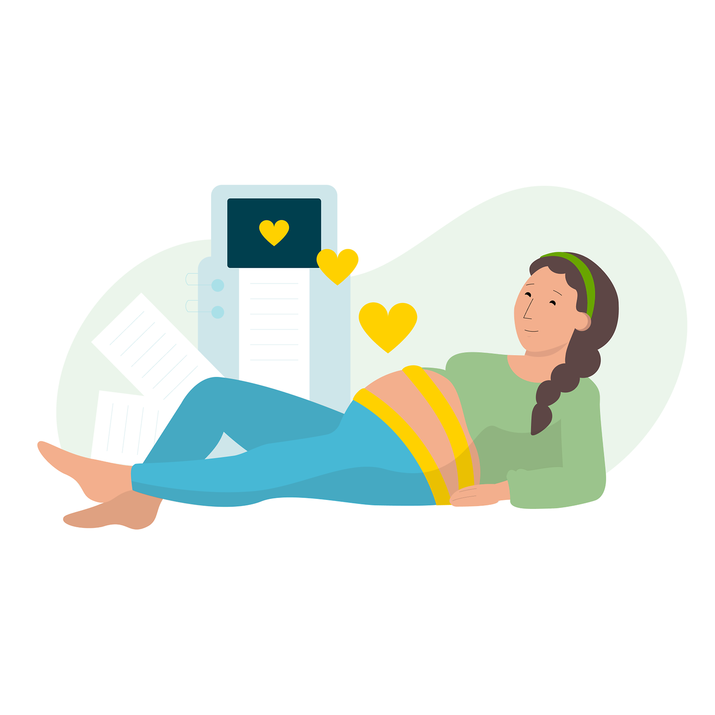 Illustration Schwangere Frau