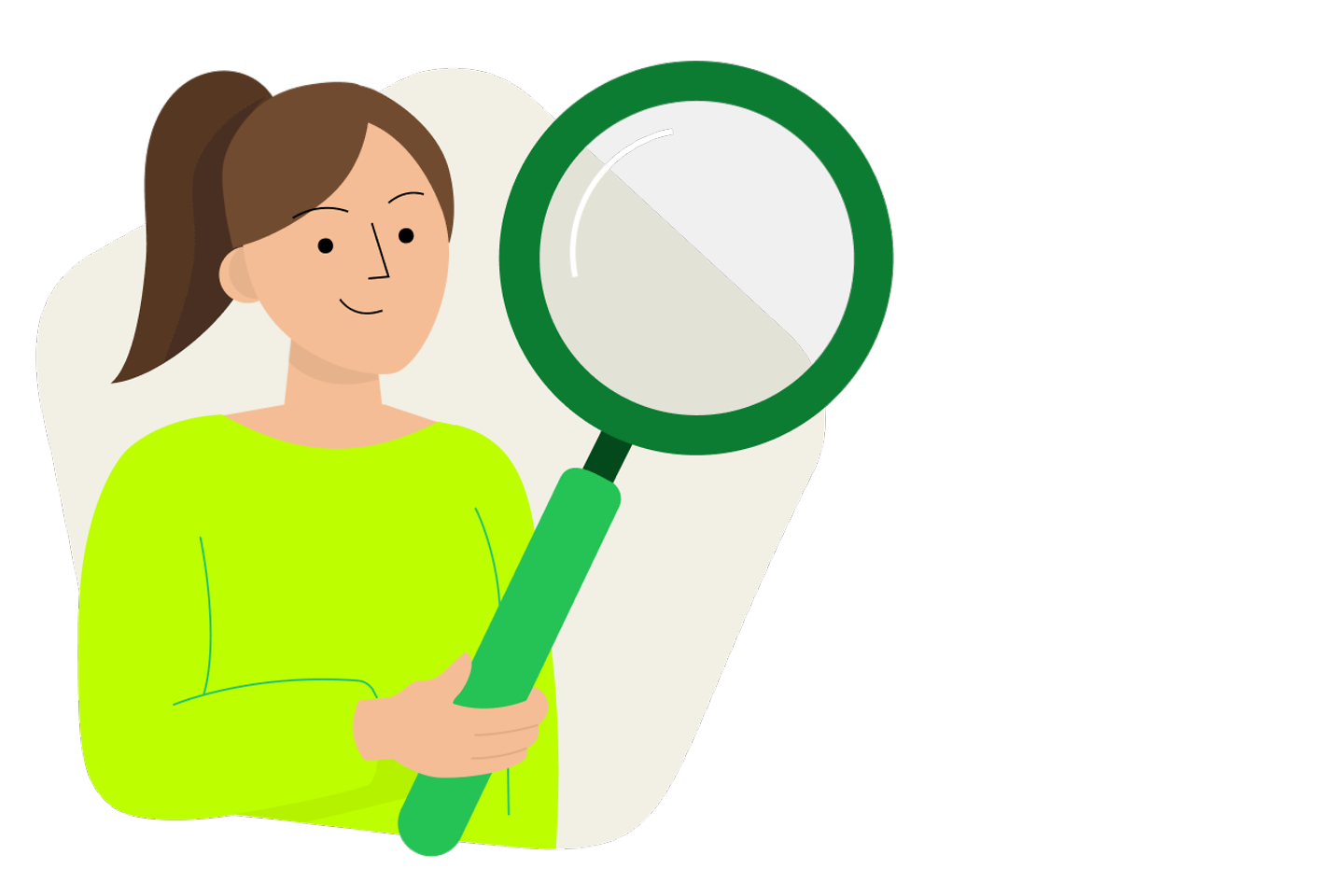 Frau mit Lupe