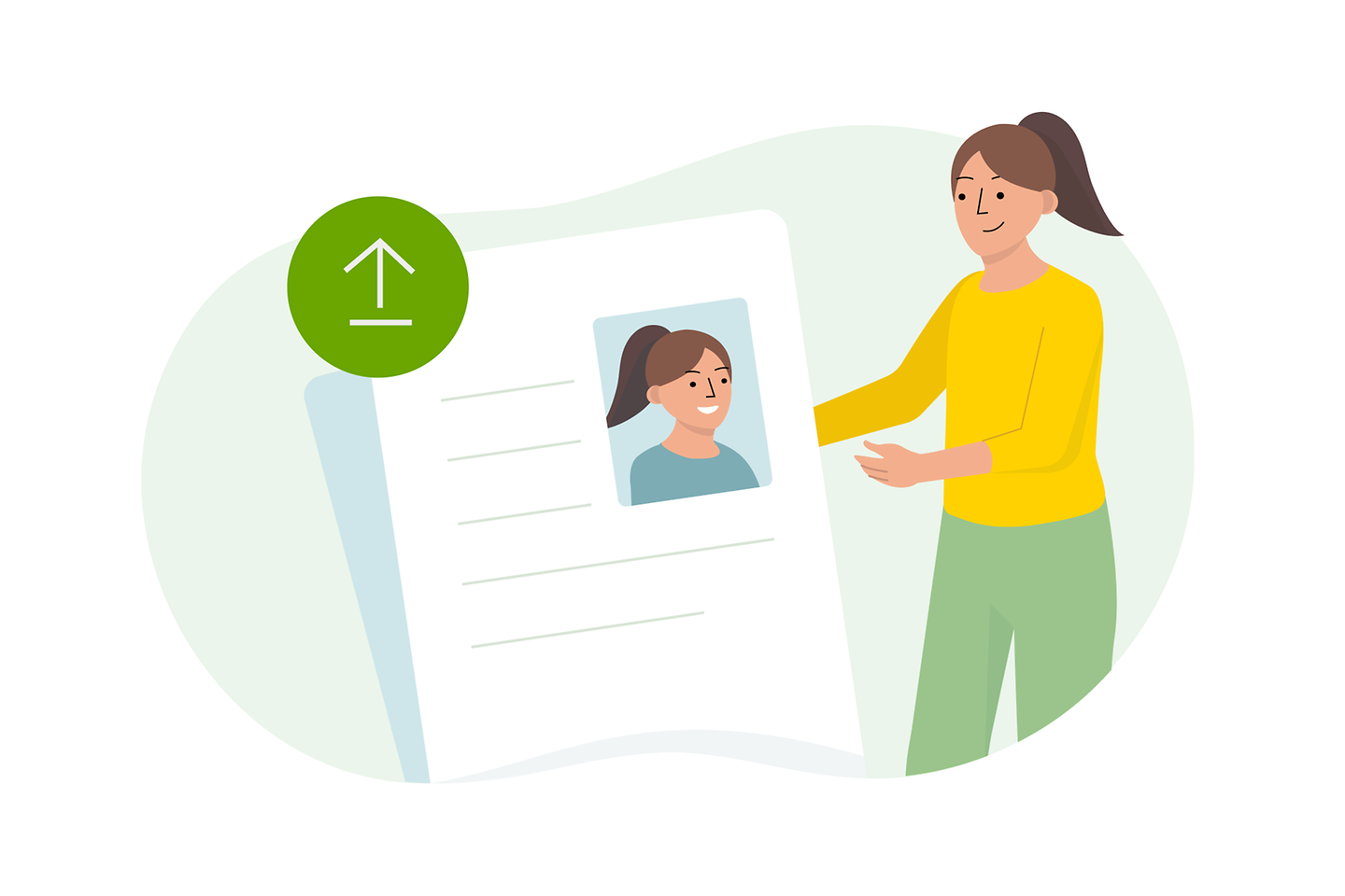 Frau mit einem Bewerbungsanschreiben