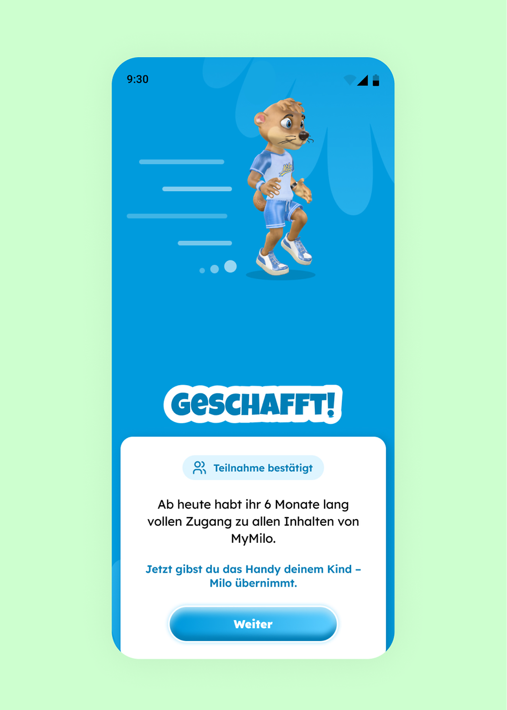 Zu sehen ist ein Screenshot aus der MyMilo-App